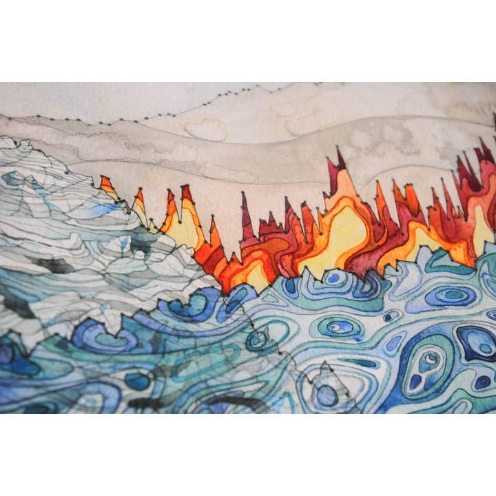 Jill Pelto Art - Wholesale Art Print - Climate Data Landscape Art Print2