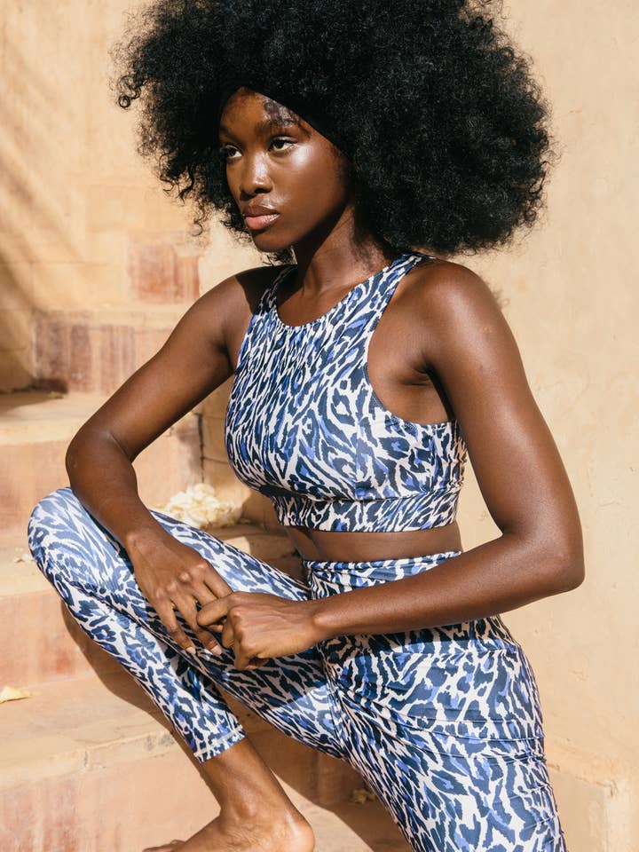 LUZ COLLECTIONS - Vendita all'ingrosso Reggiseno sportivo - Donna - Reggiseno sportivo Chakra beige e blu - ELISE0