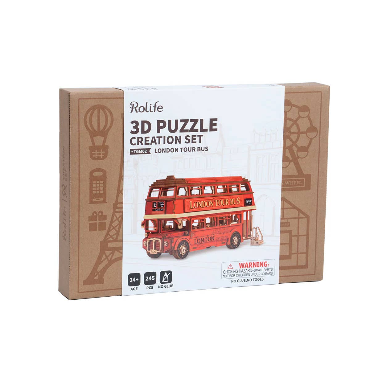Magnote - Wholesale DIY Craft Kit - Rolife London Tour Bus Wooden 3D Puzzle1