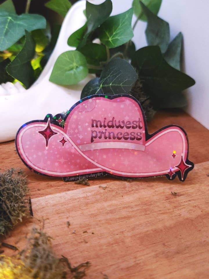 Principessa del Midwest cappello da cowboy / adesivo in vinile club dei pony rosa per la vendita all'ingrosso da parte di Lavender Cowboy Art