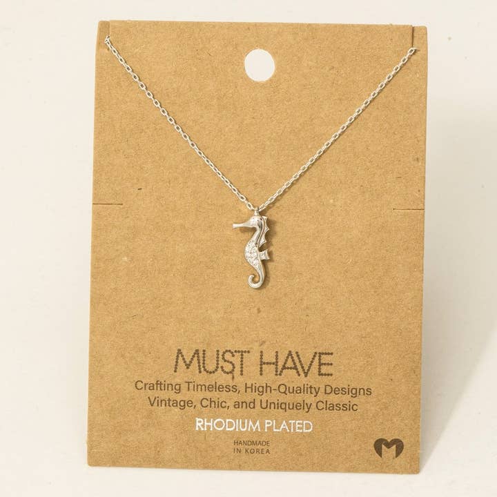 Fame Accessories - Wholesale Pendant/Charm Necklace - Mini Sea Horse Pendant Necklace5