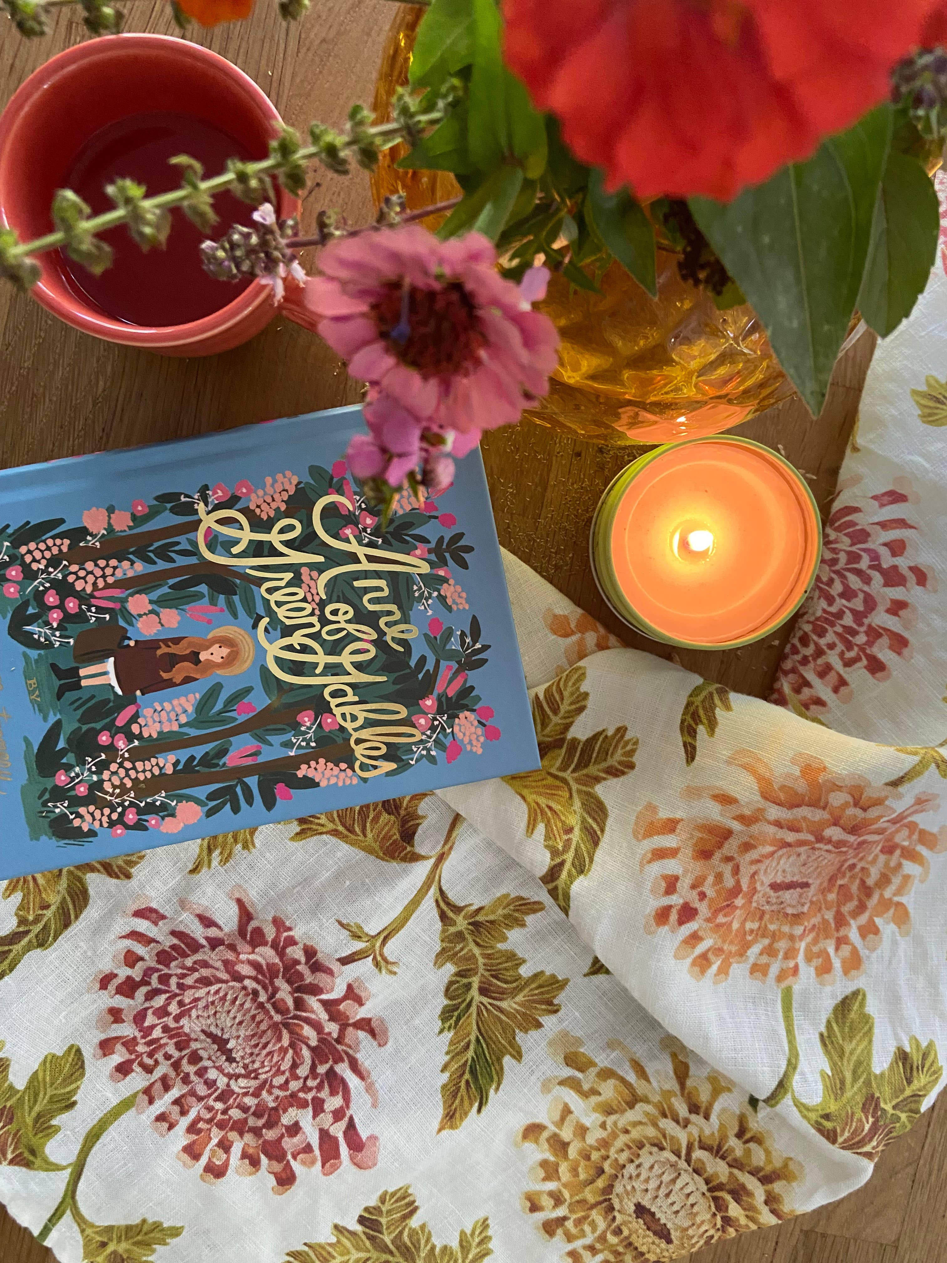 Sarah Rose - Wholesale Tea Towel - Chrysanthemum Organic Linen Tea Towel1