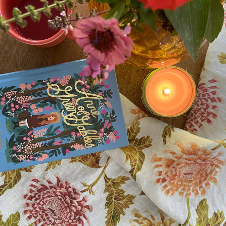 Sarah Rose - Wholesale Tea towel - Chrysanthemum Organic Linen Tea Towel1