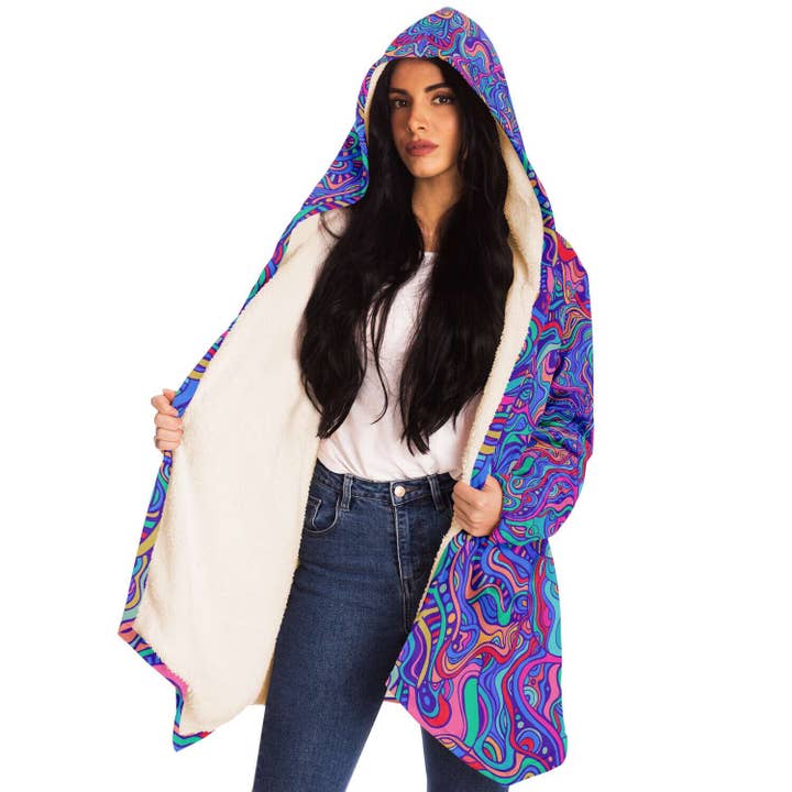 Raiana's Vibes - Wholesale Hoodie - Women's - Festival Cloak, Hooded Cloak, Cloak With Hood, Cloak, Rave Outfit, Rave Clothing Women, Men's Cloak, Psychedelic Clothing, Wizard Cloak