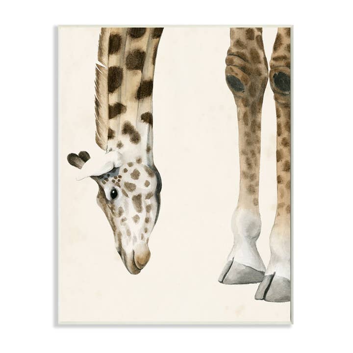 Stupell Industries – Großhandel Wandplakette – Giraffe grasende Safari Tier Huf-Detail