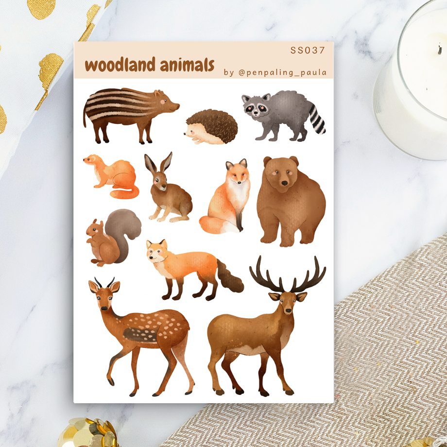 Penpaling Paula - Wholesale Sticker - Woodland Animals - Sticker Sheet0