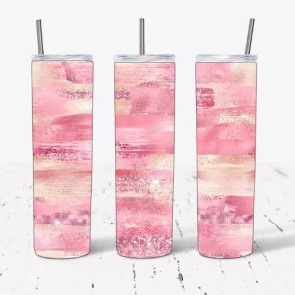 Gobelet rose avec paillettes pour la vente par BS Crafty Customs