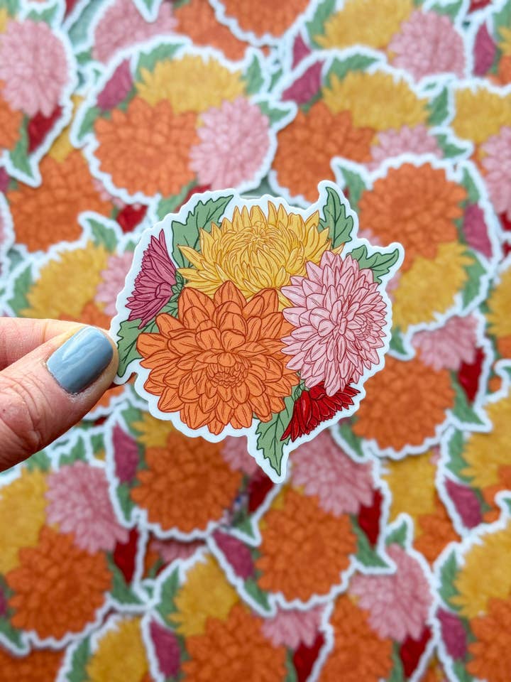 Chrysanthemum Sticker for wholesale by Nadia Design Co