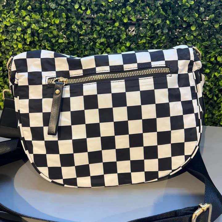 Kaydee Lynn LLC - Wholesale Belt Bag - Women's - Checkered Double Zip Nylon Bag