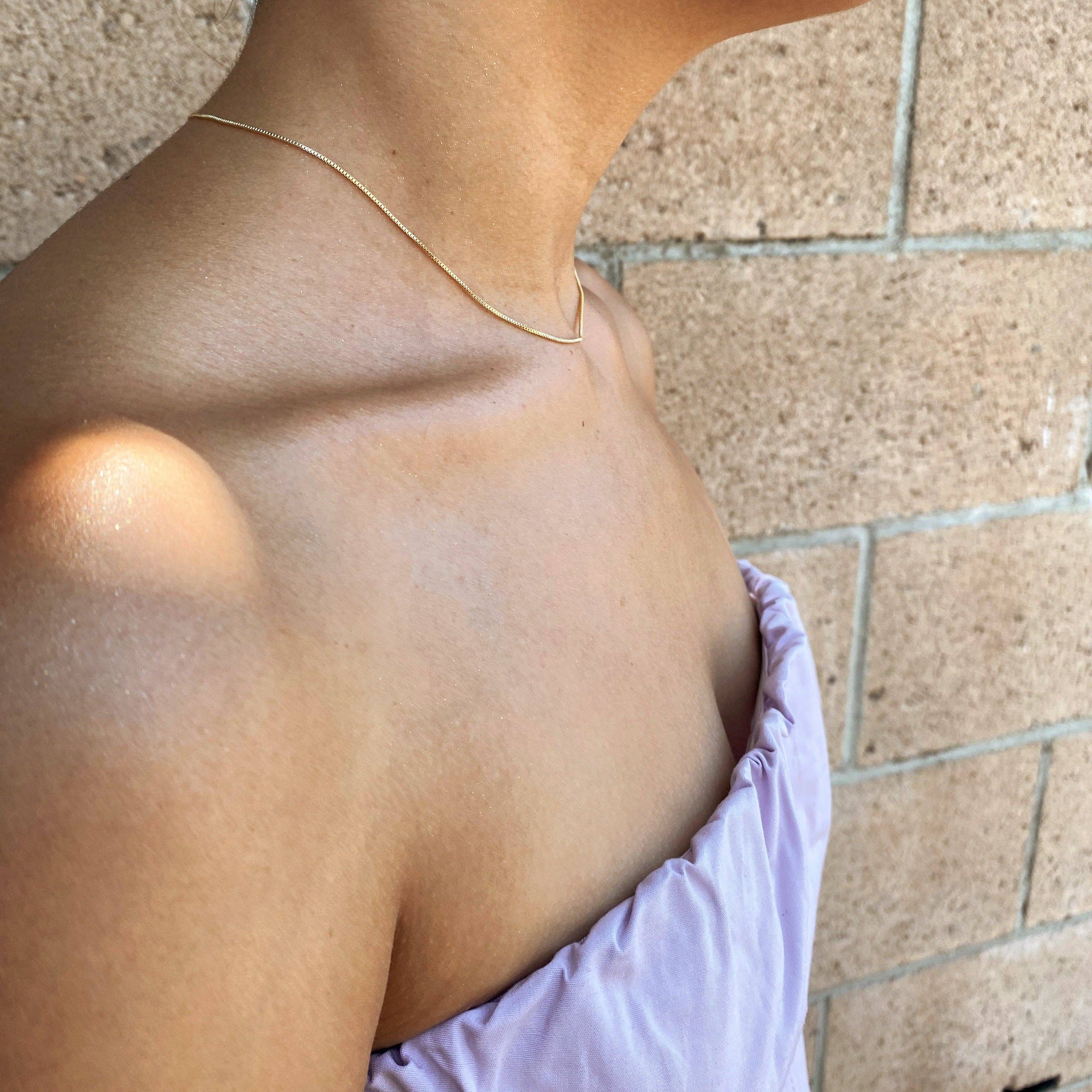 GoldFi – Colar de elos e correntes por atacado – Colar de tamanho ajustável preenchido com ouro 18k7