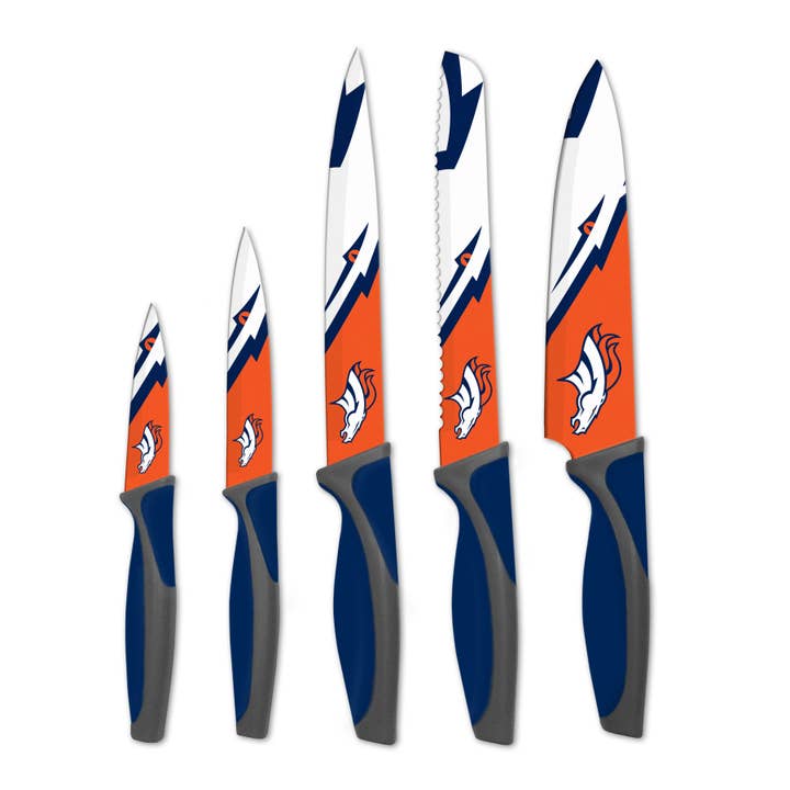 NFL Denver Broncos 5pc Kitchen Knife Set for wholesale by Inglasco Inc.