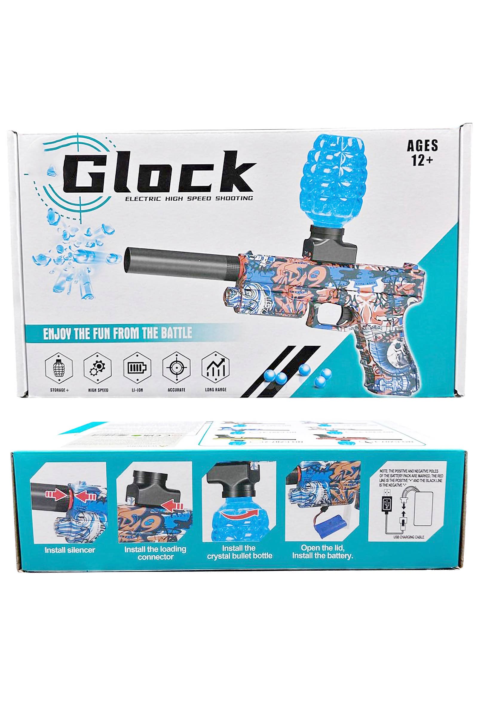 Assorted Electronic Gel Blaster Shooter Glock Pistol Toy Gun for wholesale on Faire3