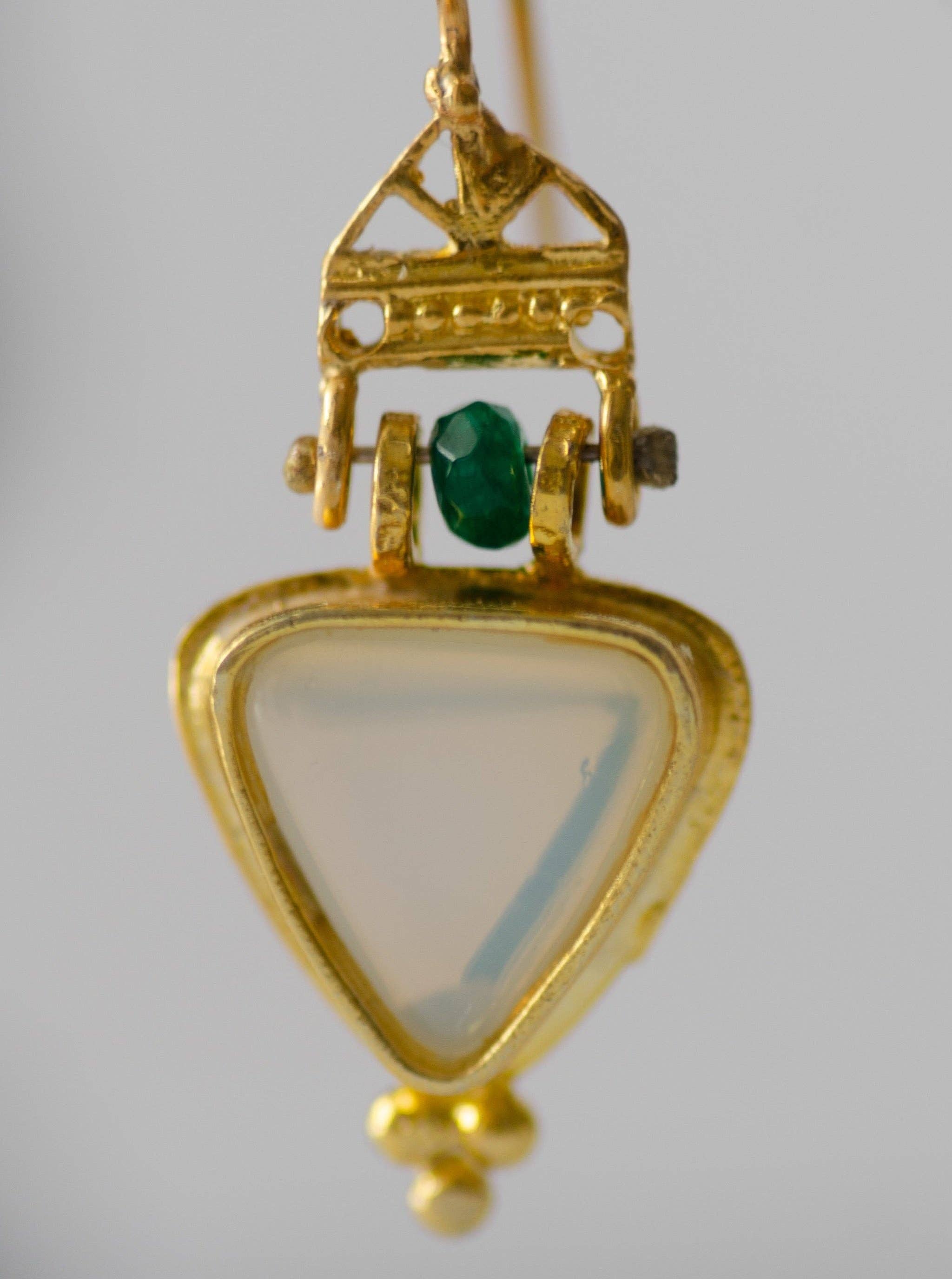 Sabiria Jewelry - Wholesale Dangle Earrings - Asteria 24K Gold-Plated Sterling Silver Opalite Earrings3