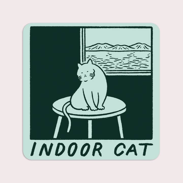 Stay Home Club – Engroshandel Klistermærke – Indendørs kat (Satoshi) klistermærke | Vandtæt vinylklistermærke1