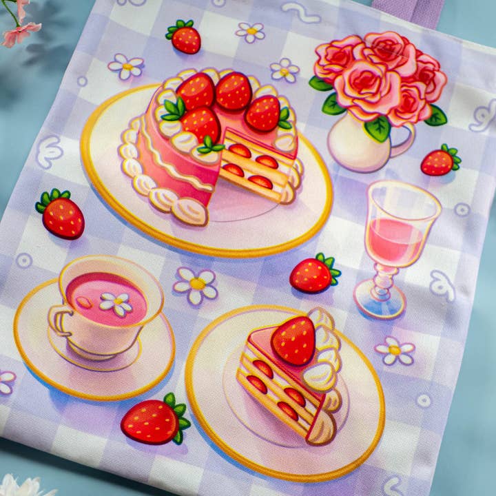 Strawberry Dessert Tote Bag for wholesale by RainyViv