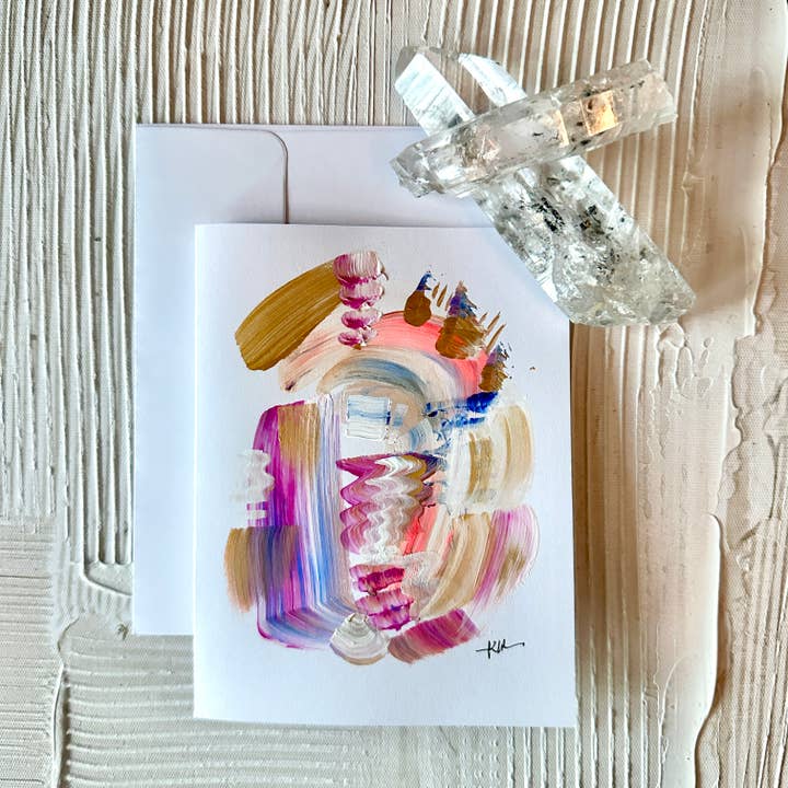 Hand Painted Modern Art Cards - Neon Luxe No.15 for wholesale by Quartz Row