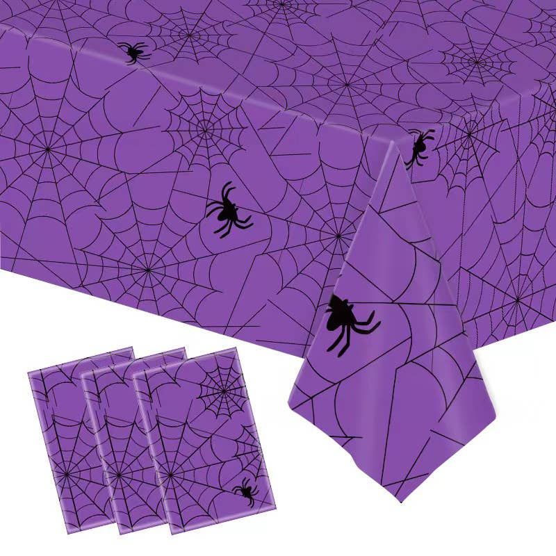 Fantasia Inc. – Engroshandel Engangsbordløber – Premium plastikduge med edderkoppespind print1