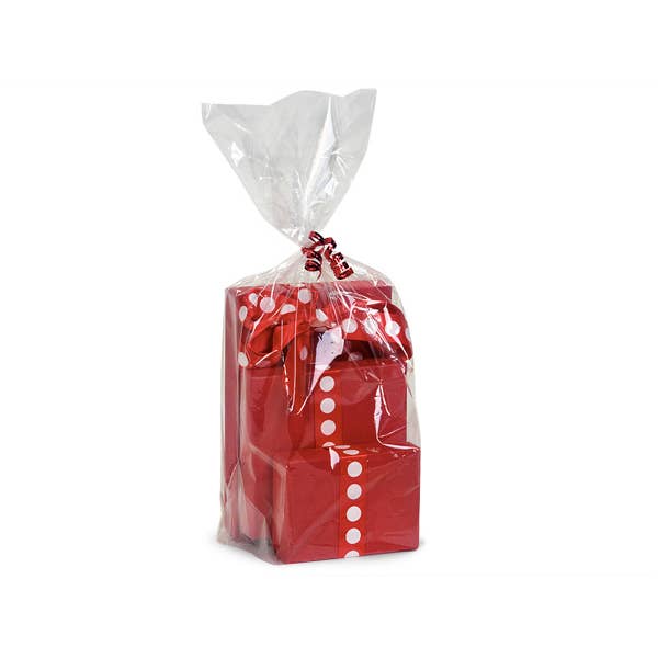 Clear Poly Basket Wrap Bags for wholesale on Faire