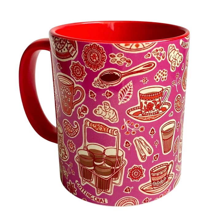 Mug for Indian tea lovers India inspired gift coffee mug for wholesale by Alphonsostudio