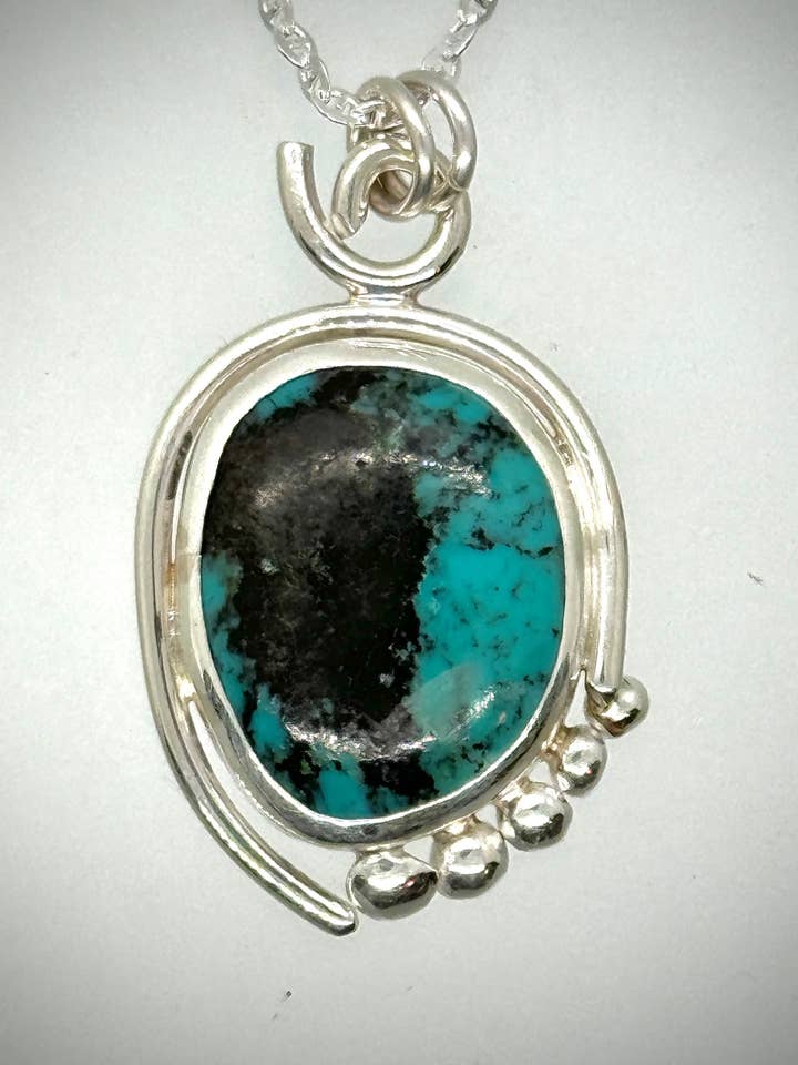 Sterling Turquoise Bauble Necklace for wholesale by Morgan McGeehan Designs