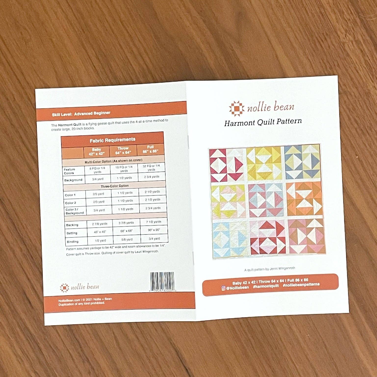 Harmont Quilt Pattern (Printed) for wholesale by Nollie Bean