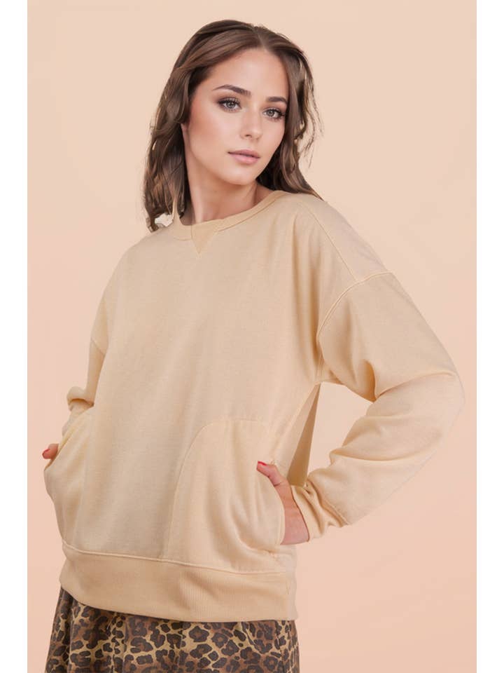 VERY J - Wholesale Knit Top - Women's - NT12385-Oversized Casual Comfy Solid Knit Top