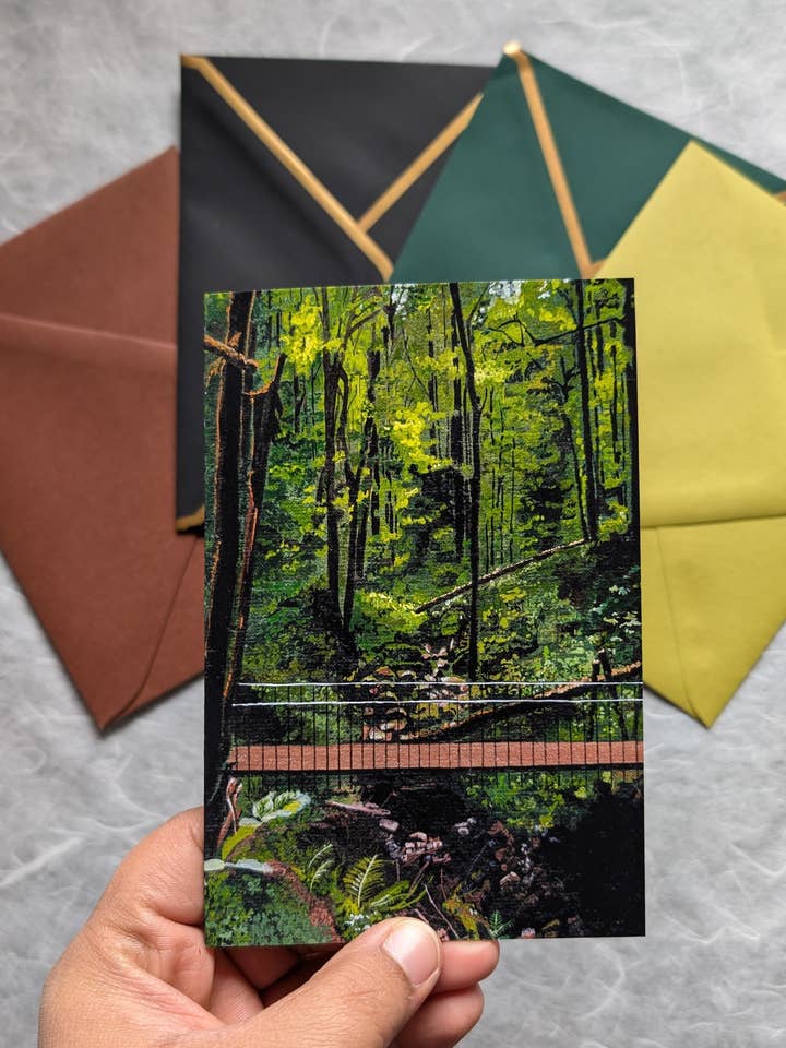 Ett spår i skogsparken gratulationskort för wholesale av Mantis Shrimp Monocles