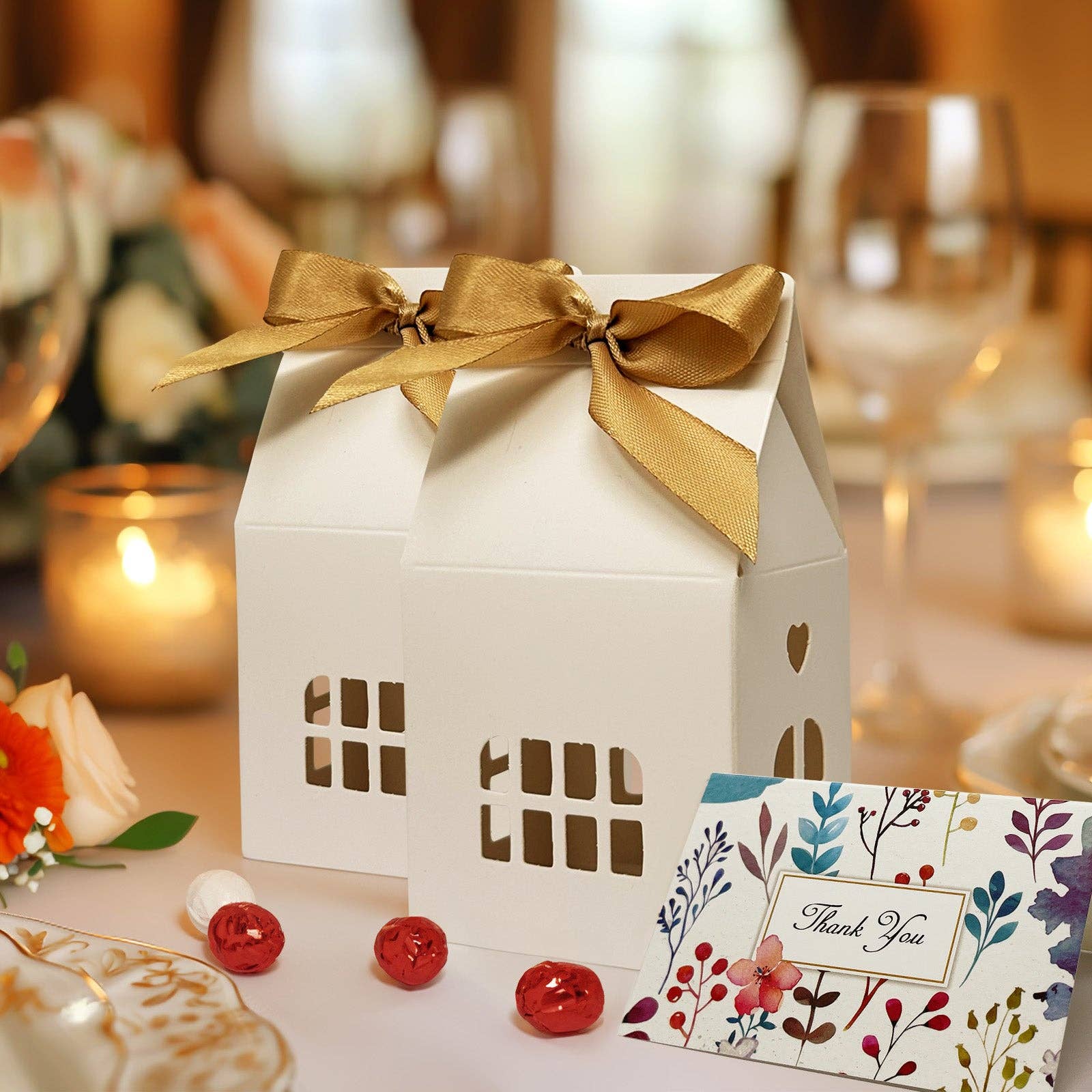Wrapables.com - Wholesale Gift Box - Wrapables House Shaped Gift Boxes with Ribbons (Set of 12)10