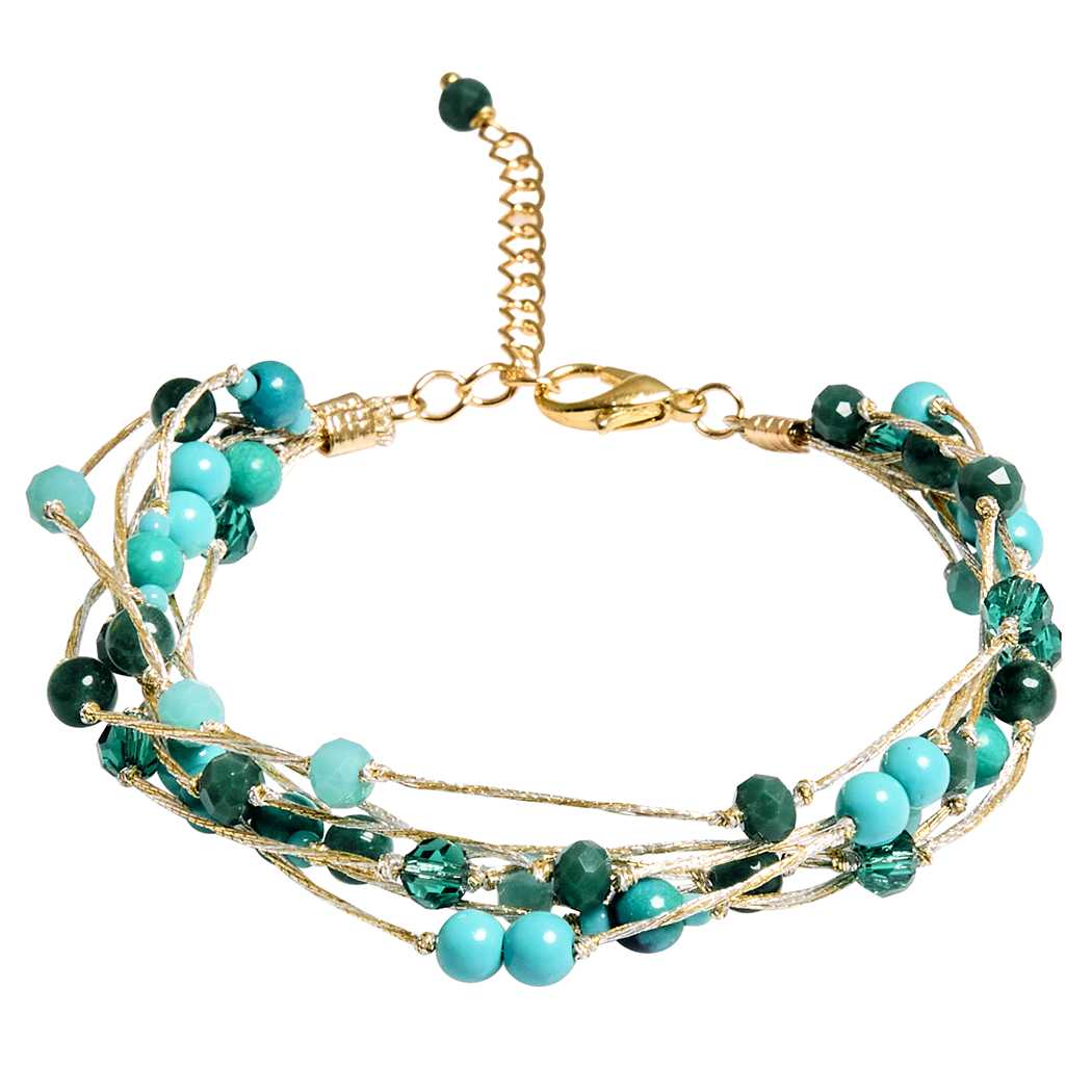 Marquet - Wholesale Beaded Bracelet - Jill Fair Trade Multistrand Beaded Bracelet with Silk3