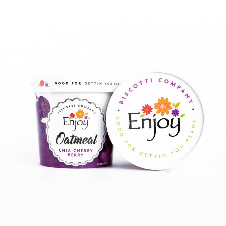 Enjoy Biscotti Company - Wholesale Oats - Oatmeal Cup - Chia Cherry Berry 1