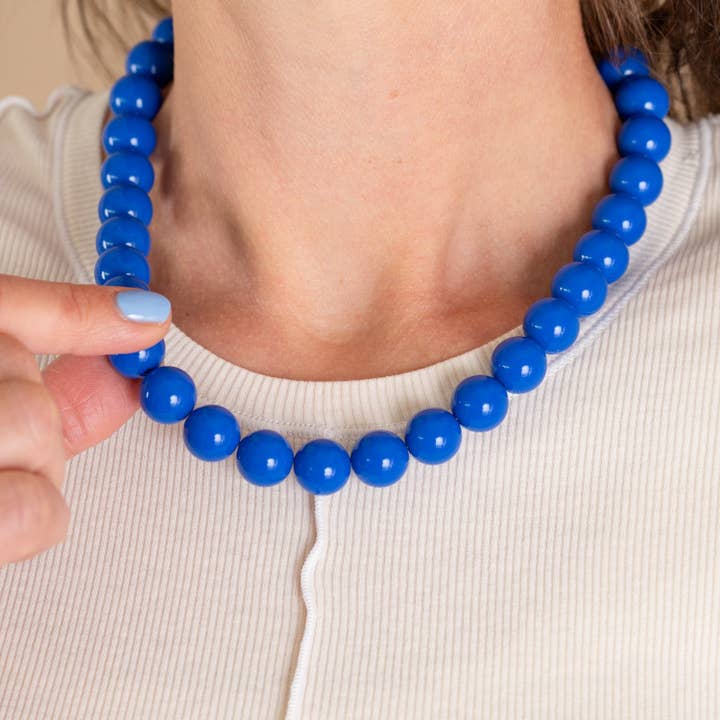 Bold Beads Necklace | Cobalt for wholesale by vanMauZ