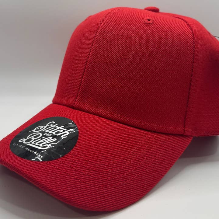 Blank Baseball Cap Velcro Adjustable Structured for wholesale by Stitch & Bill Hats