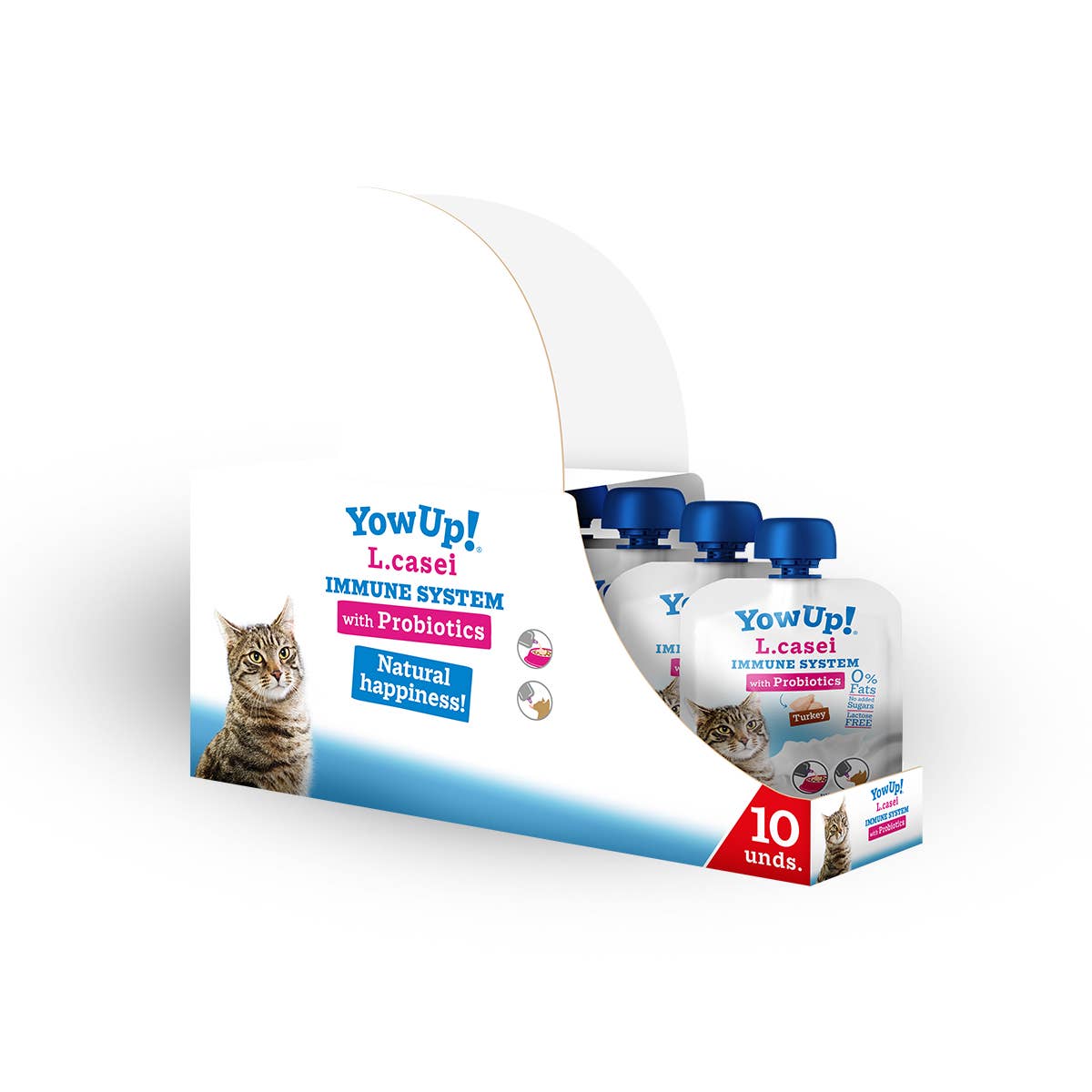 B&W Werbeartikel GmbH - Doggyroller – Großhandel Tiernahrung – Katze – YowUp Joghurt L-Casei Pute Katze (10er Pack) - probiotisch2