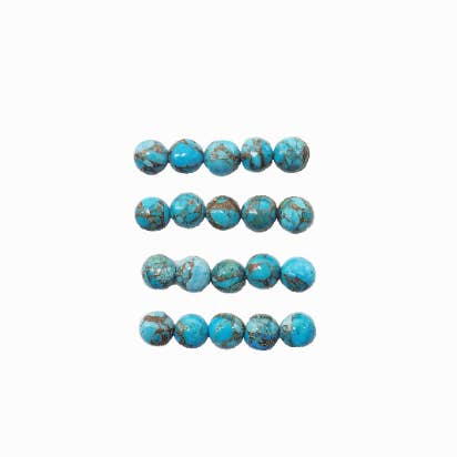 Cabines Azul Cobre Turquesa Redondas 4mm por atacado de GTG Gems Corp