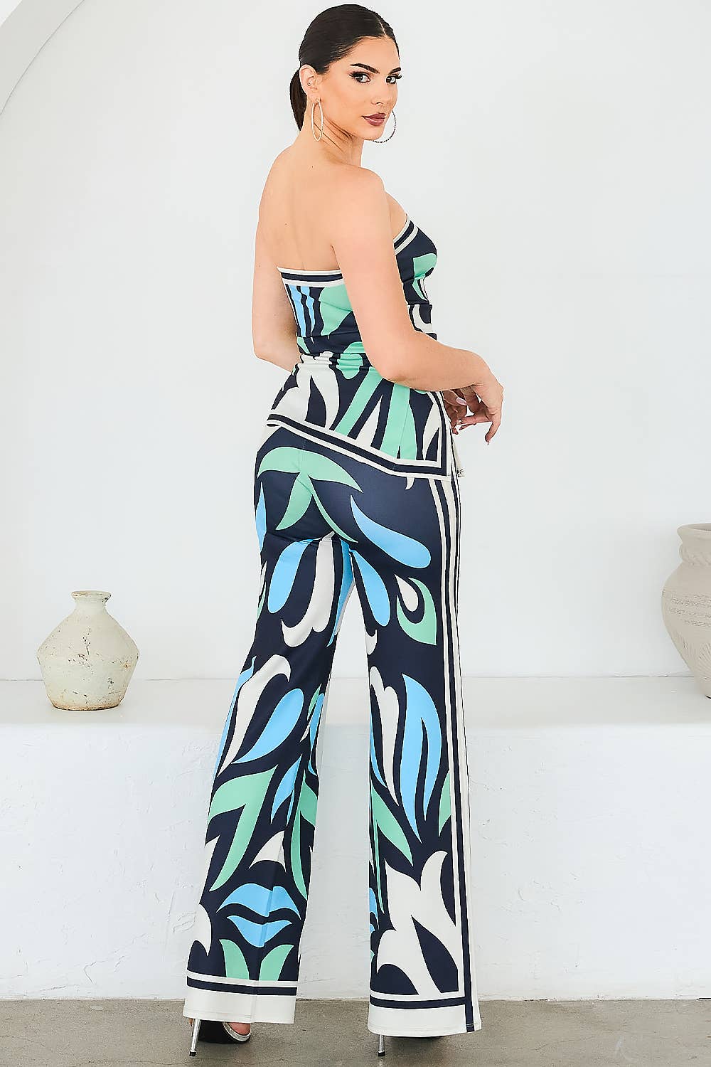 FLÅDE MULTI BT6087-SET_Elastisk stropløs tubetop & bukser sæt for engroshandel på Faire4