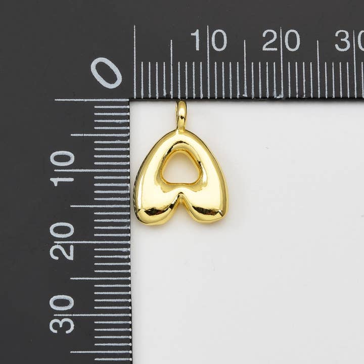 Beads Creation - Wholesale Individual Charm/Pendant - Gold-Filled Alphabet Balloon Initial Pendant Charm