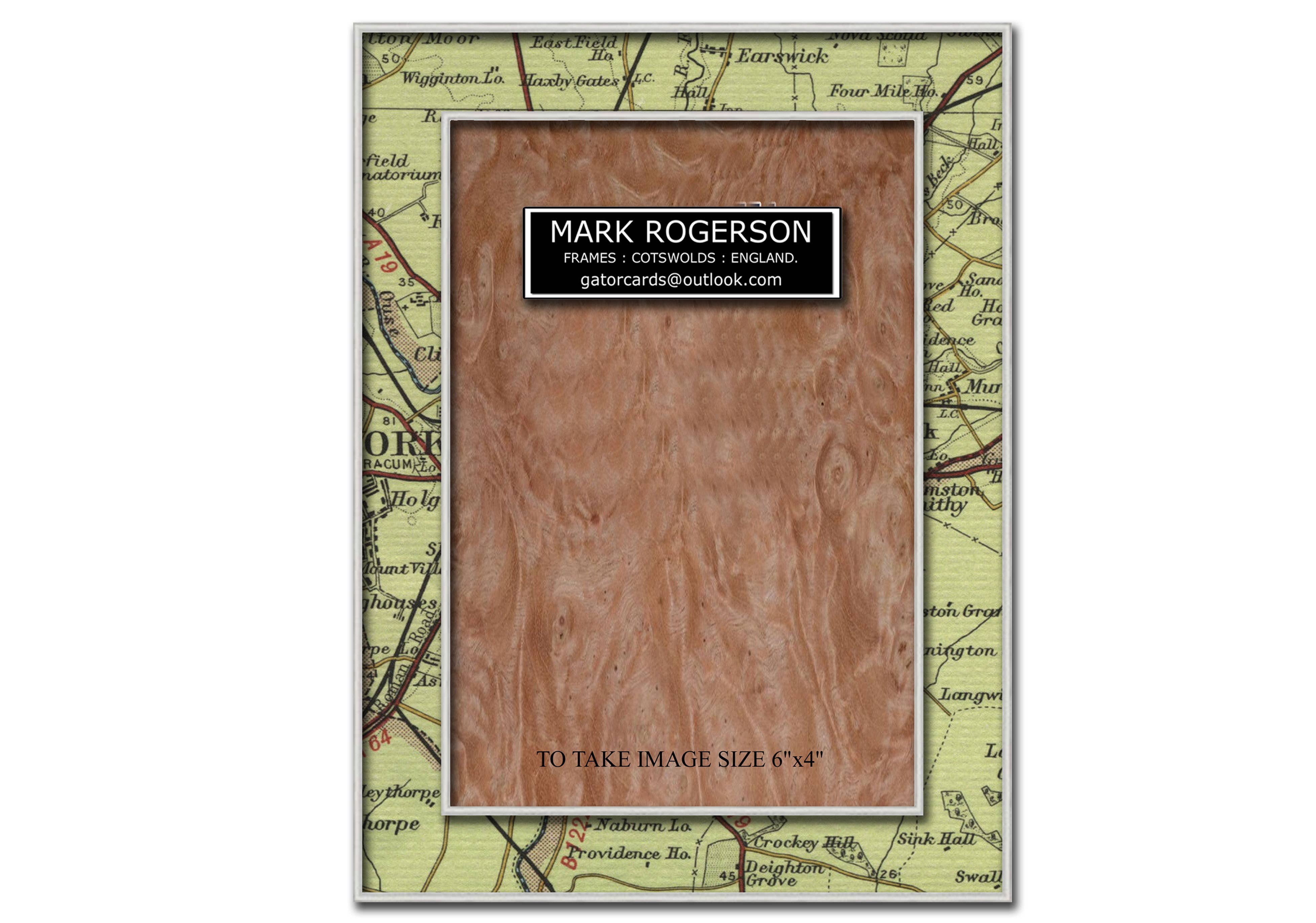 Gator cards - Wholesale Picture Frame - 1657 Map Paper Veneer 6"x4" Photo Frame.0