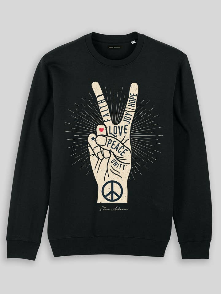 Peace, Love, Unity, Faith, Joy & Hope Iconic Sweatshirt for wholesale by Eden Ashram