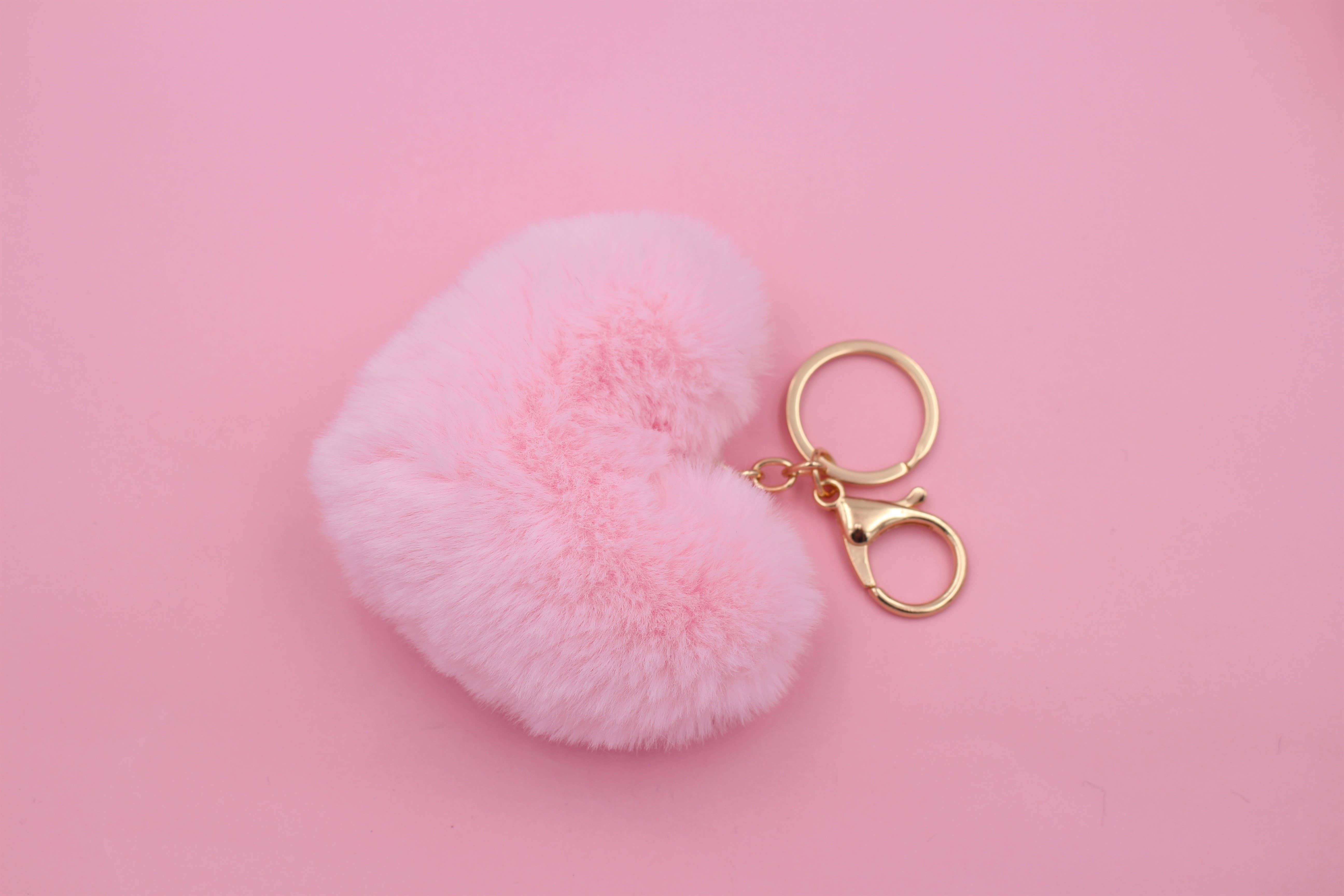 Real Sic – wholesale Keychain – Unisex – Pom Pom Fuzzy  Heart Key Chain for girl's bag and purse10