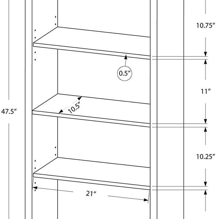 Brown Adjustable 3-Shelf Bookcase - 48”H (Brown) for wholesale on Faire