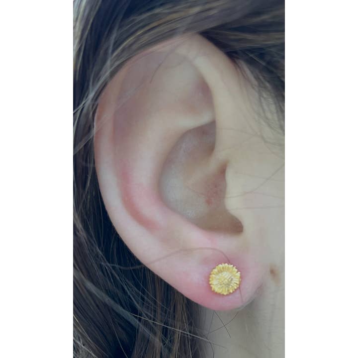 Semaki & Bird - Wholesale Stud/Post Earrings - Sunflower Stud Earrings - gold Natural History2