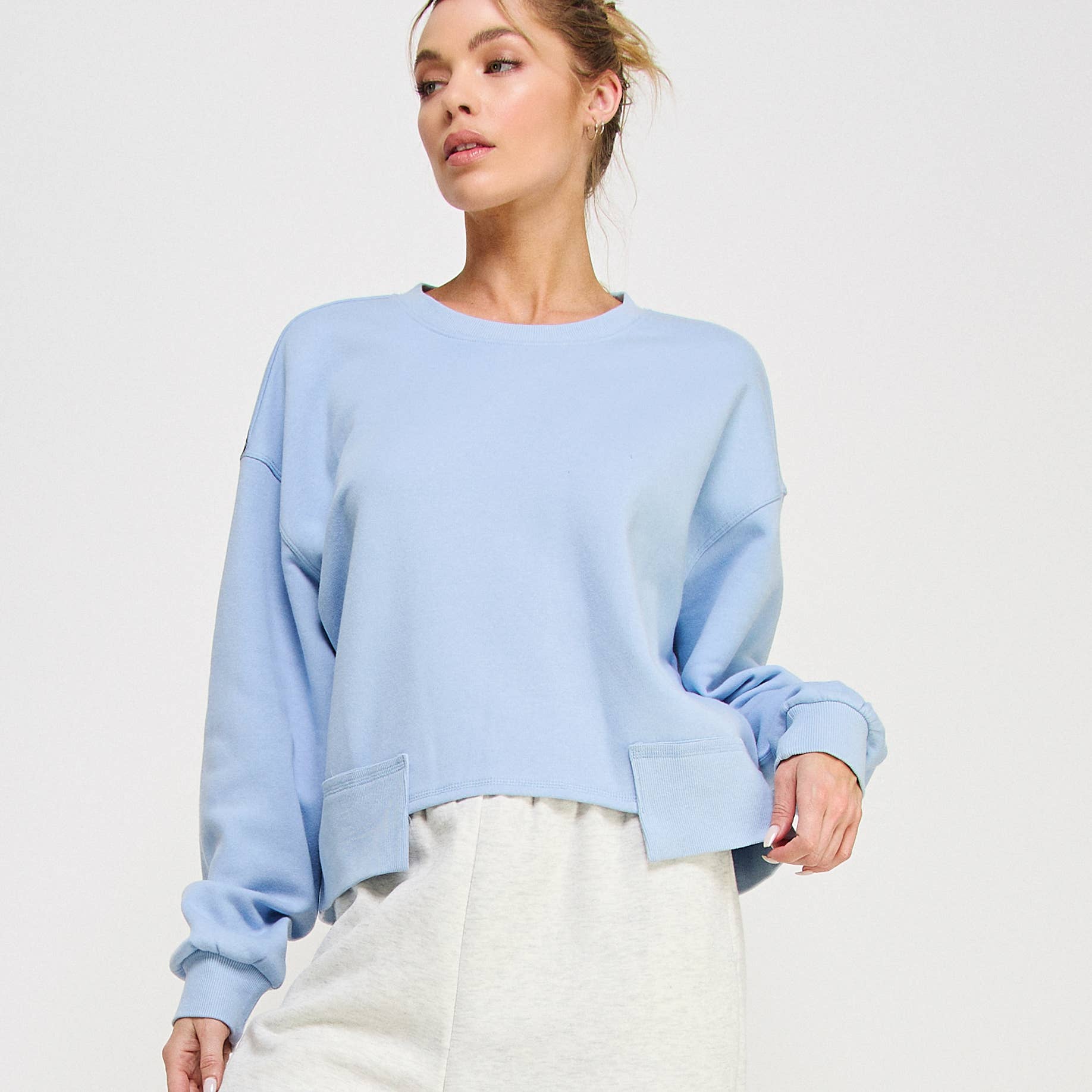 BABY BLUE CAMDEN SWEATSHIRT-FZ0011 for wholesale on Faire2