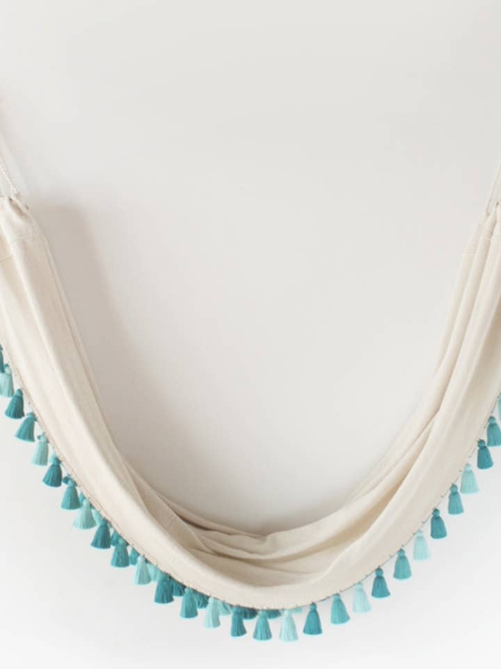 Turquoise-Toned Tassels Hammock for wholesale by Lula Mena