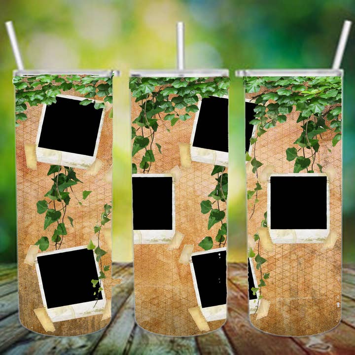 Custom tuscan ivy photo tumbler for wholesale by Mommas Craft Workshop