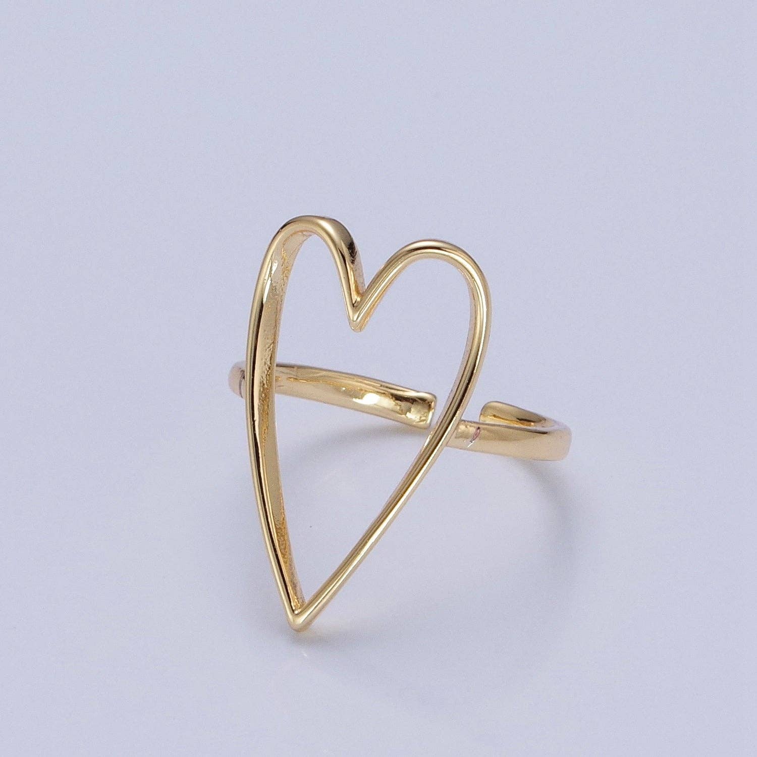 Aim Eternal - Wholesale Cocktail/Statement Ring - Simple Gold Heart Ring O-762