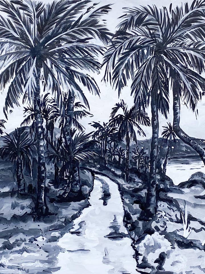Palm Road Print for wholesale by Makenzie Kurz Art