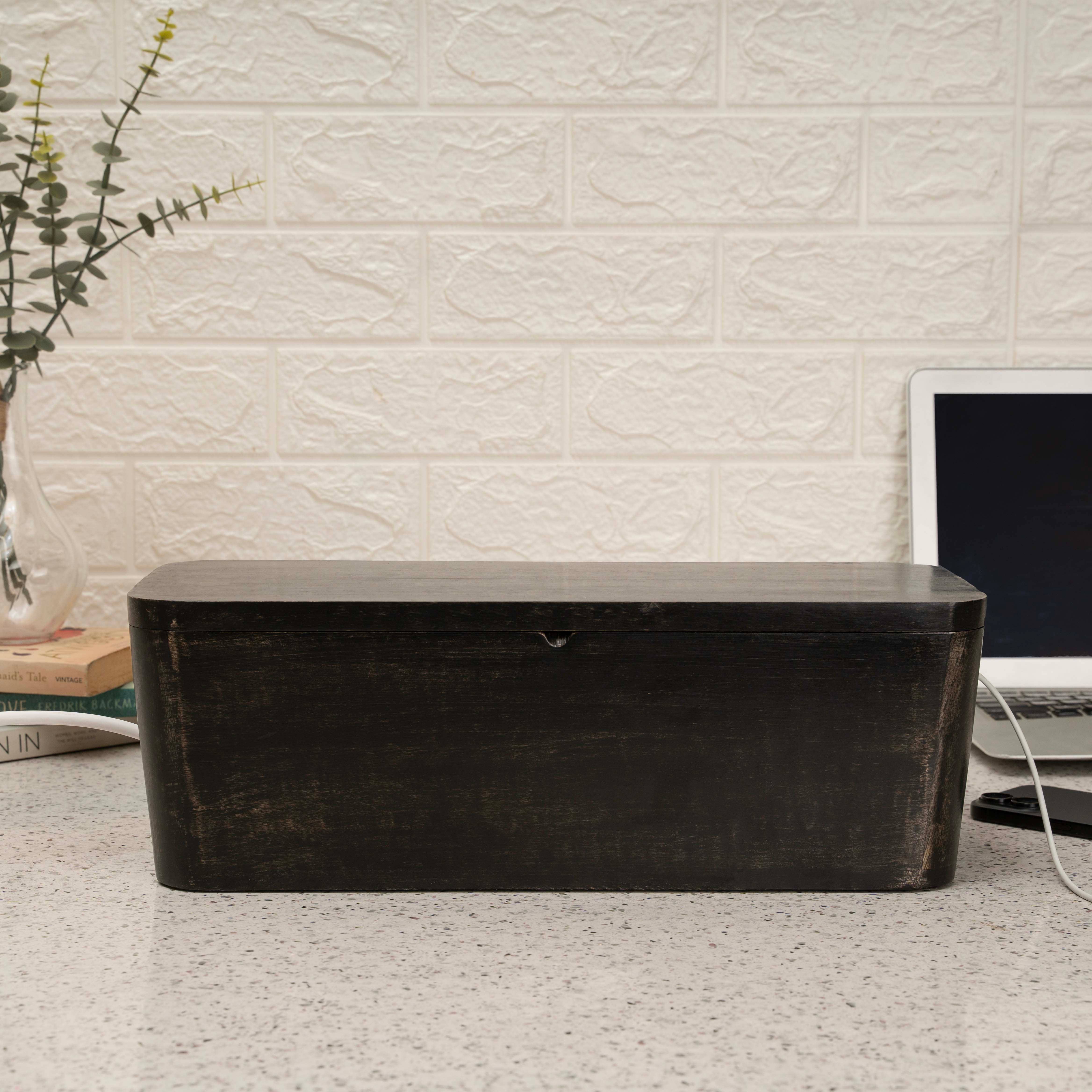 LuxeDesigns Co LLC - Wholesale Desk Organizer - Cable Management Box - Rustic Black11