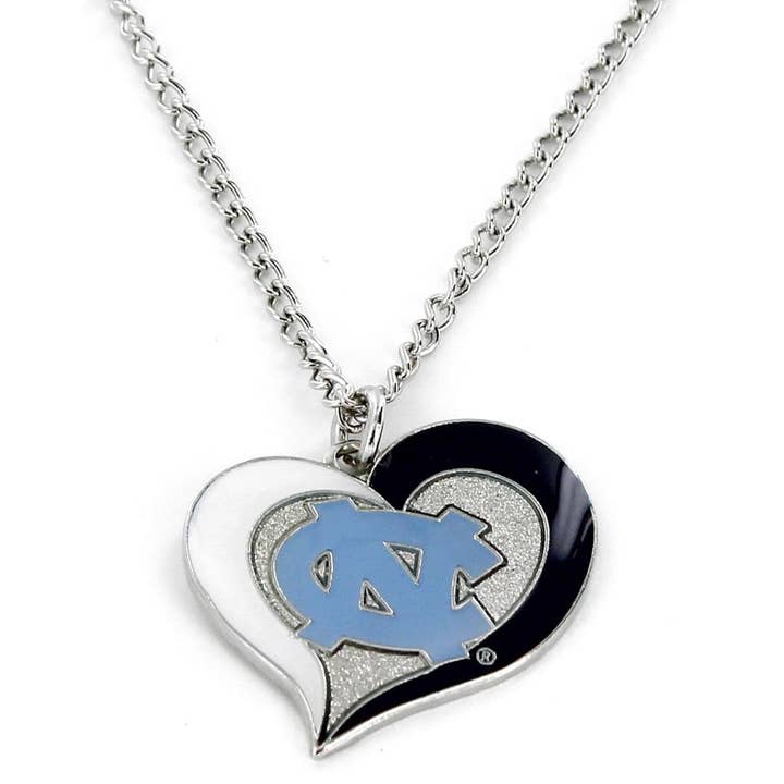 Aminco USA - Wholesale Pendant/Charm Necklace - NCAA North Carolina Tar Heels Swirl Heart Necklace0