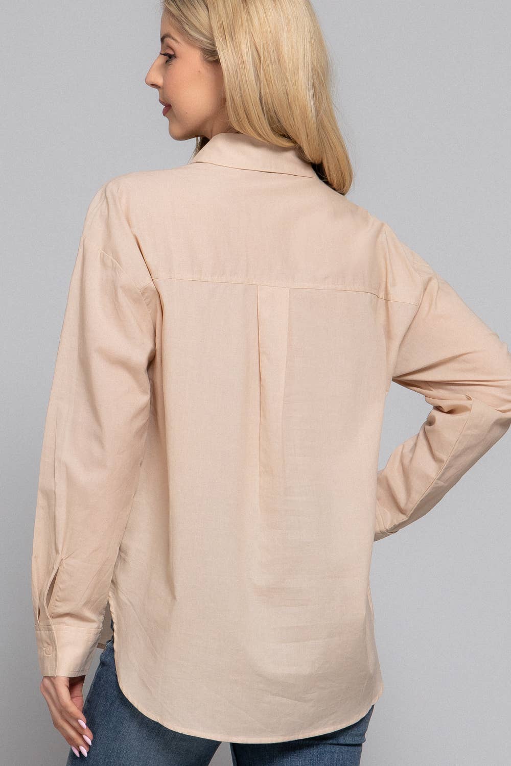 Active Basic | Active USA - Wholesale Button Down Shirt - Women's - Long Sleeve Woven Shirt7