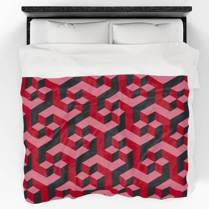 Colorful Decorative Geometric Red Throw Blanket 60 x 80 | US for wholesale by Ohhh So Swag